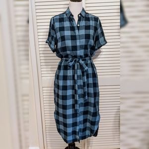 Anthropologie Cotton Flannel Plaid Shirtdress